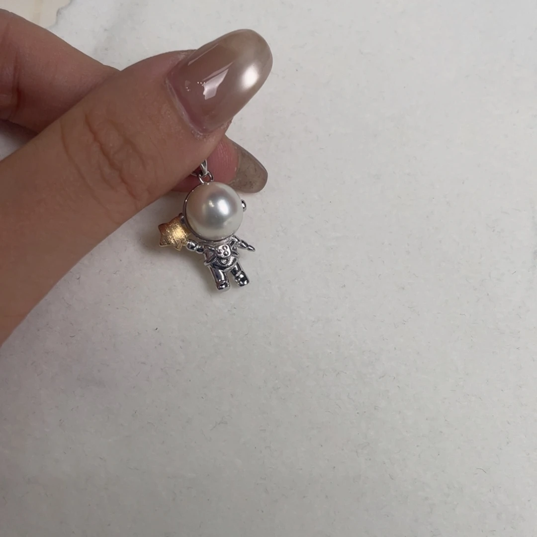 吊坠(不含链)银S925镶嵌海水珍珠