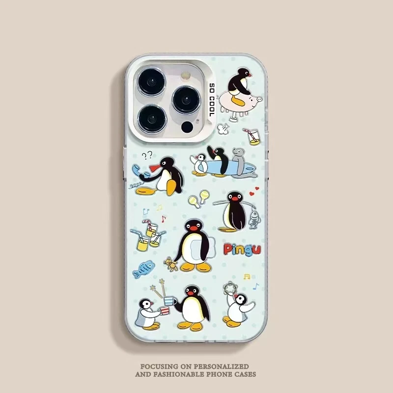 志皇企鹅总动员适用于苹果16promax彩银手机壳15plus情侣14pro新