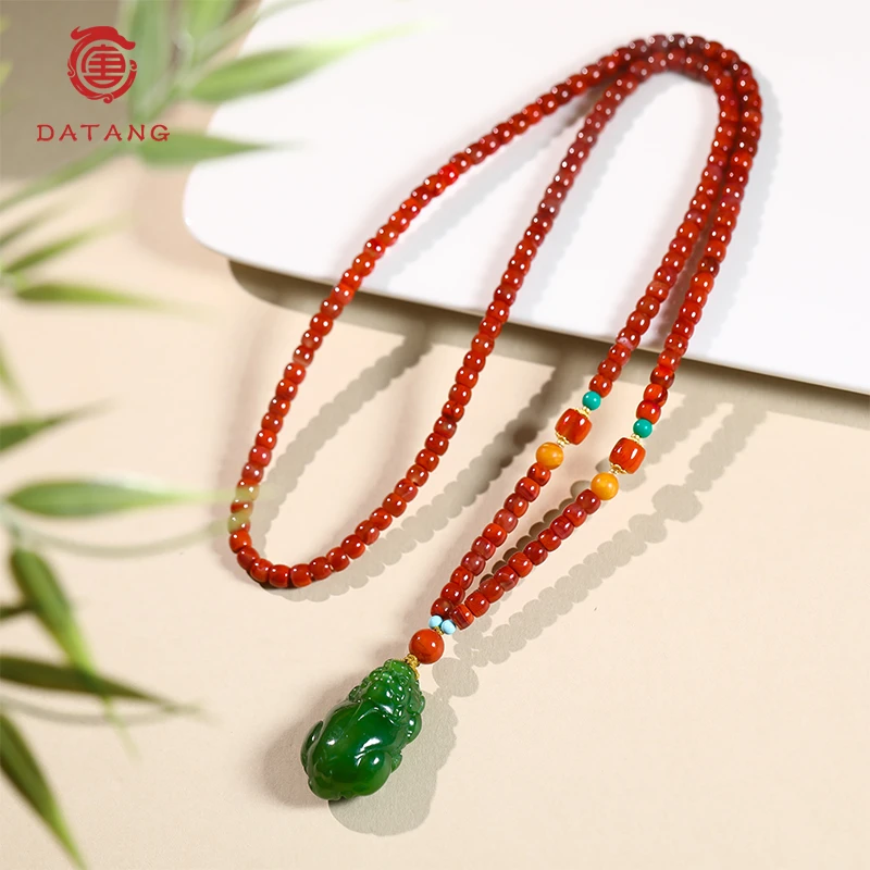 金福令貔貅南红18K项链X32065-5