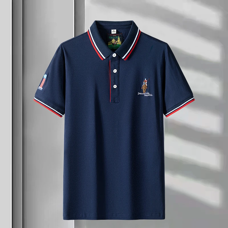 西部公羊男士短袖POLO衫翻领T恤夏季潮流透气商务休闲上衣