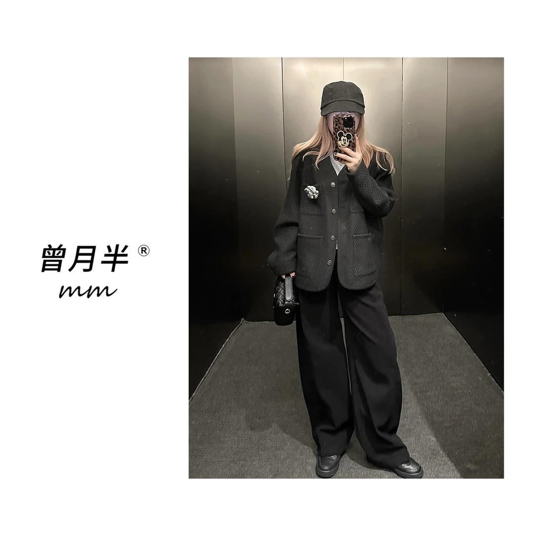 曾月半《黑银香香私服外套》双面手工编织古银扣小香外套！ZS1321
