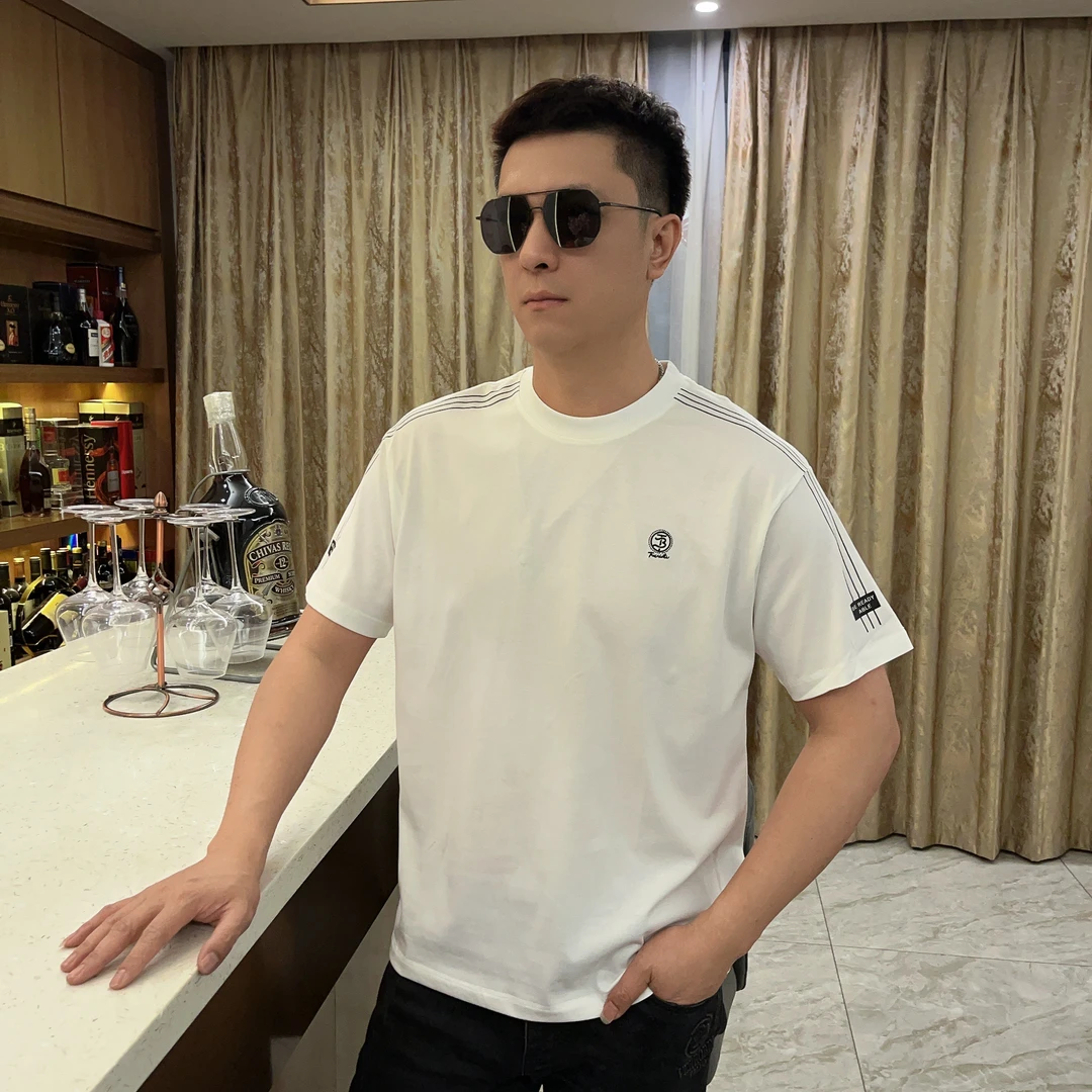 2025夏季男士新款潮流图案字母印花上衣时尚短袖T恤高品质5706