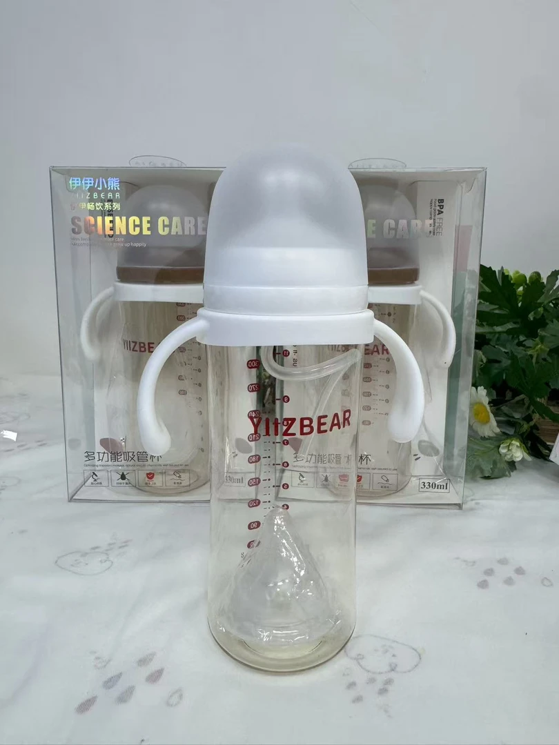 奶瓶水杯喝水喝奶新生儿0-6个月1-2-3岁以上卡通奶嘴吸嘴直饮杯