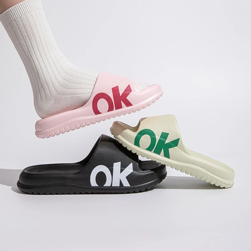 高级感OK字母凉拖鞋女夏季室内2025新款厚底情侣拖鞋男士夏季外穿