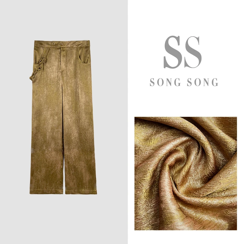 SONG-原创【长裤-旷世金芒】新款定制缎面时尚洋气百搭显瘦气质