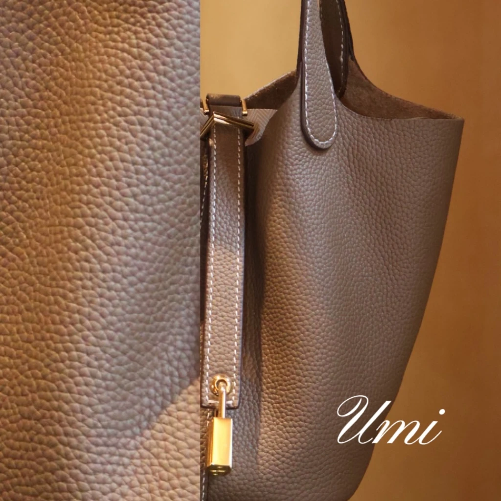 【UMI头层牛皮】“菜篮子”TOGO荔枝纹 真皮经典18*13*18CM
