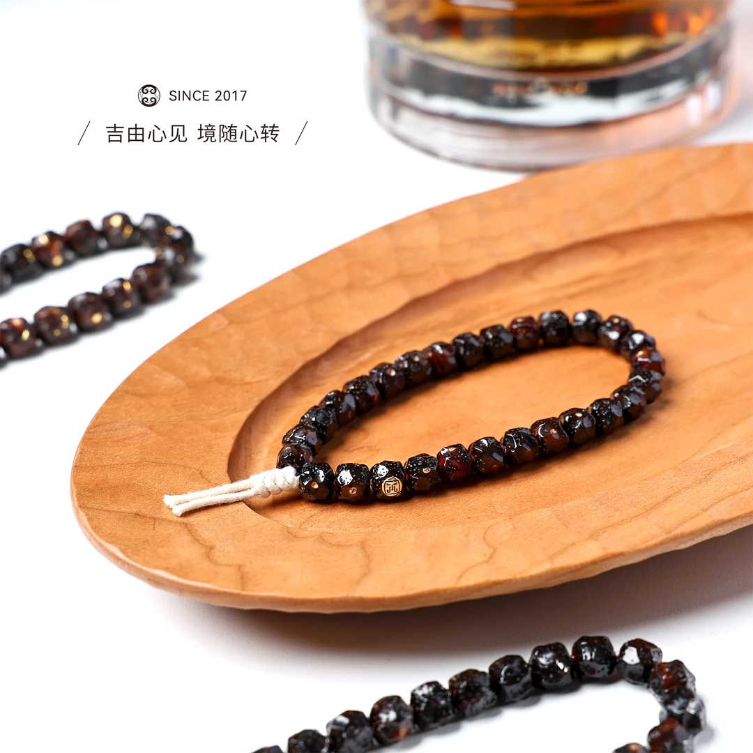 【吉由罗】黑金星月无相手工无相非染色天然真品高货手串文玩男士