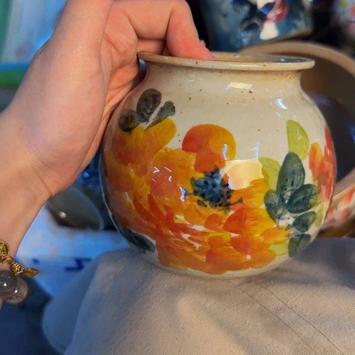 瓷片手工手绘细微不一样