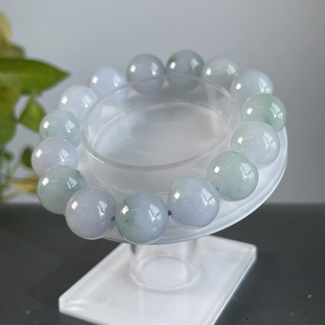 JCW19-41  天然翡翠缅甸A货 翡翠手串