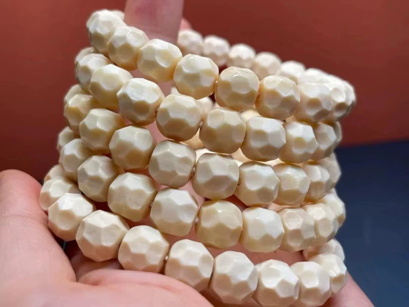 天然保真猛犸牙无相手串尺寸卡10*9纯手工