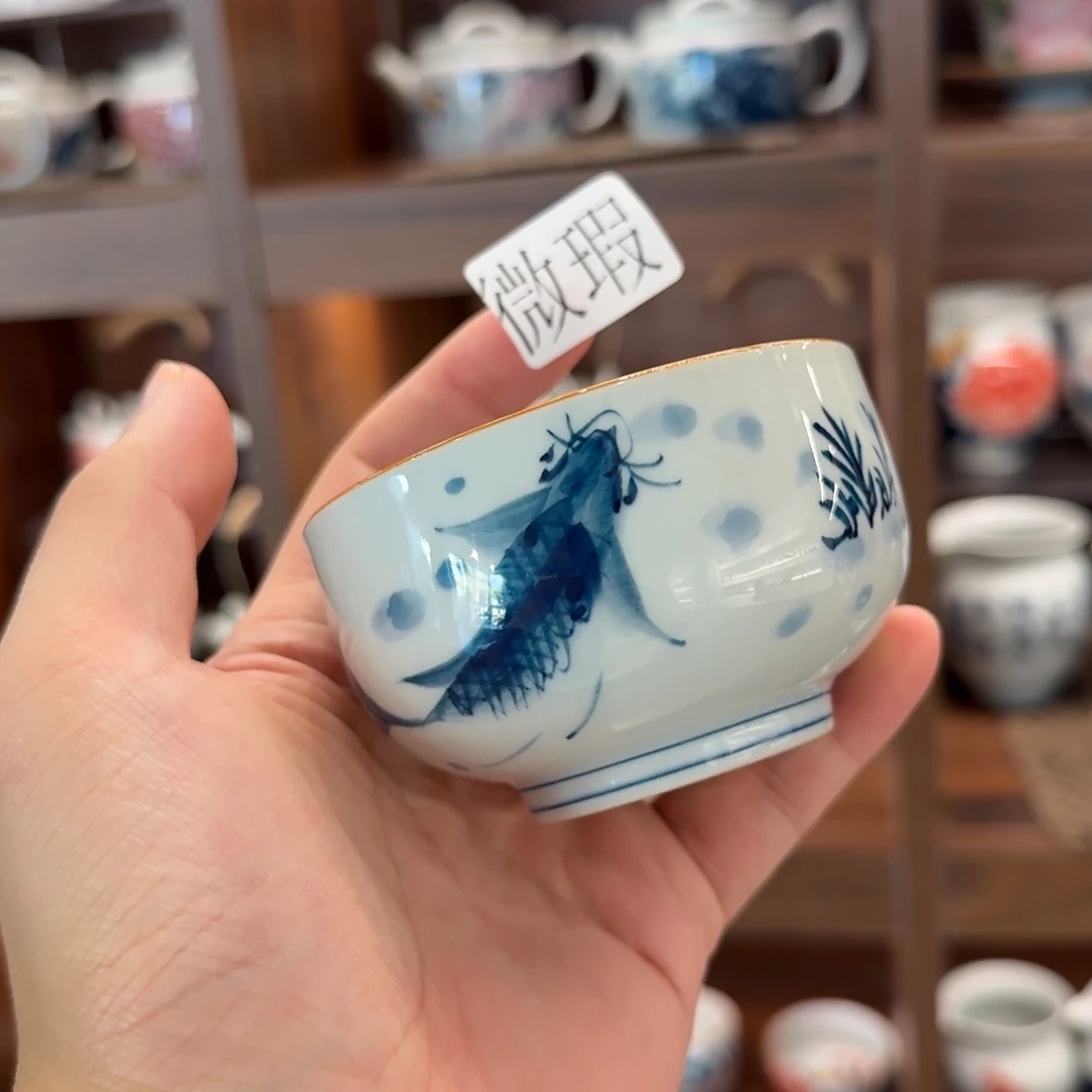 釉下手绘茶具微瑕