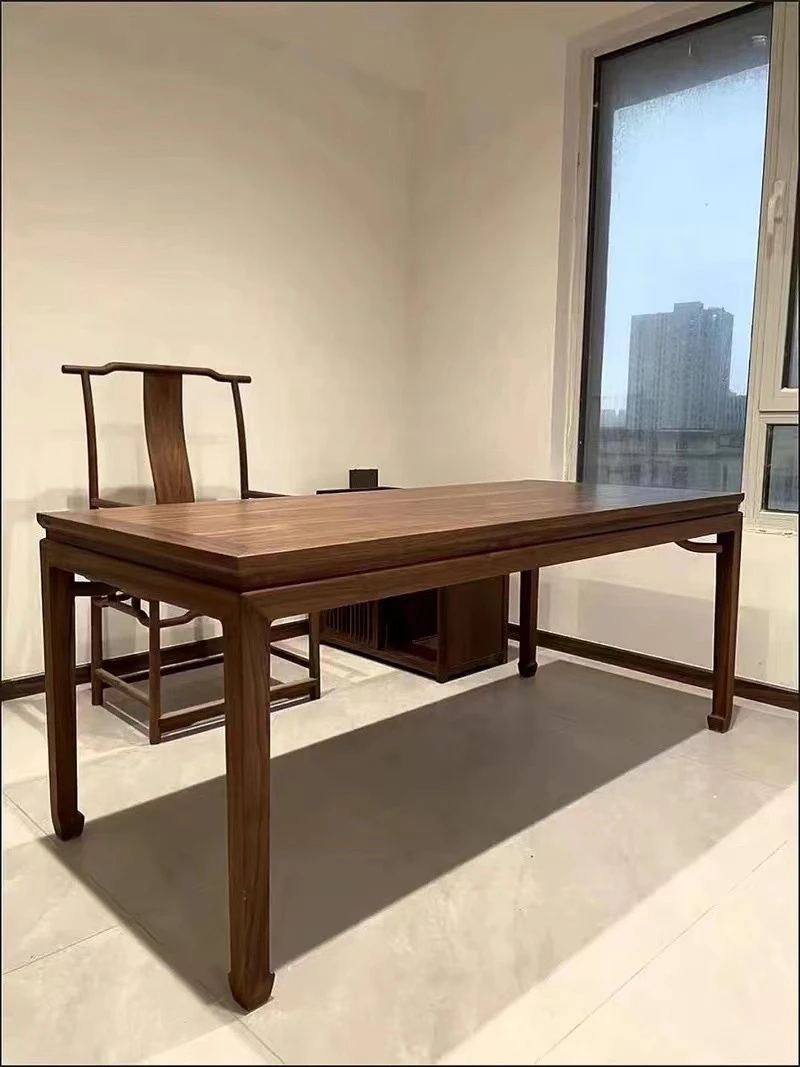 新中式茶桌椅组合老榆木茶桌茶台实木茶桌家用茶几桌子茶室泡茶桌