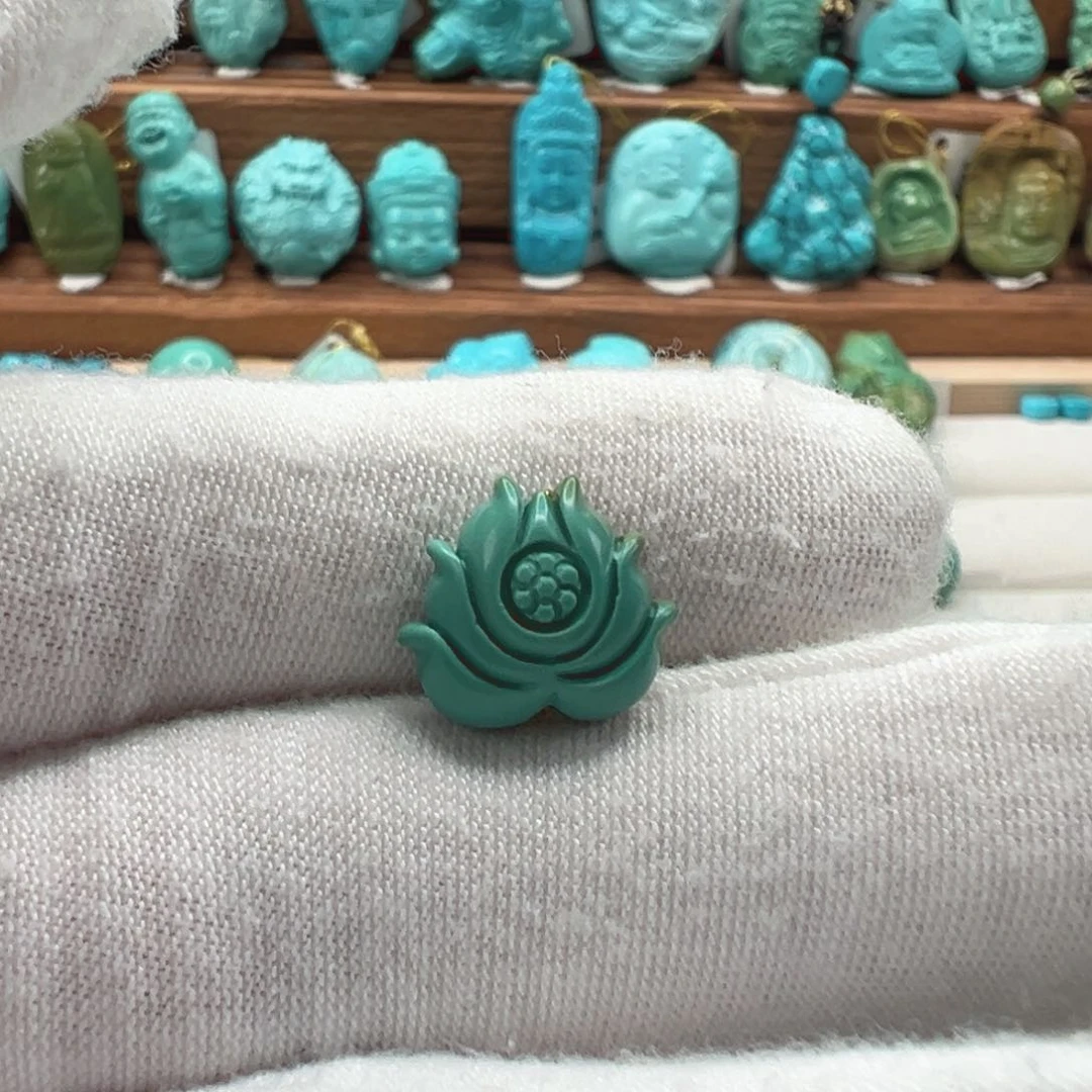 绿松石未镶嵌莲花13mm
