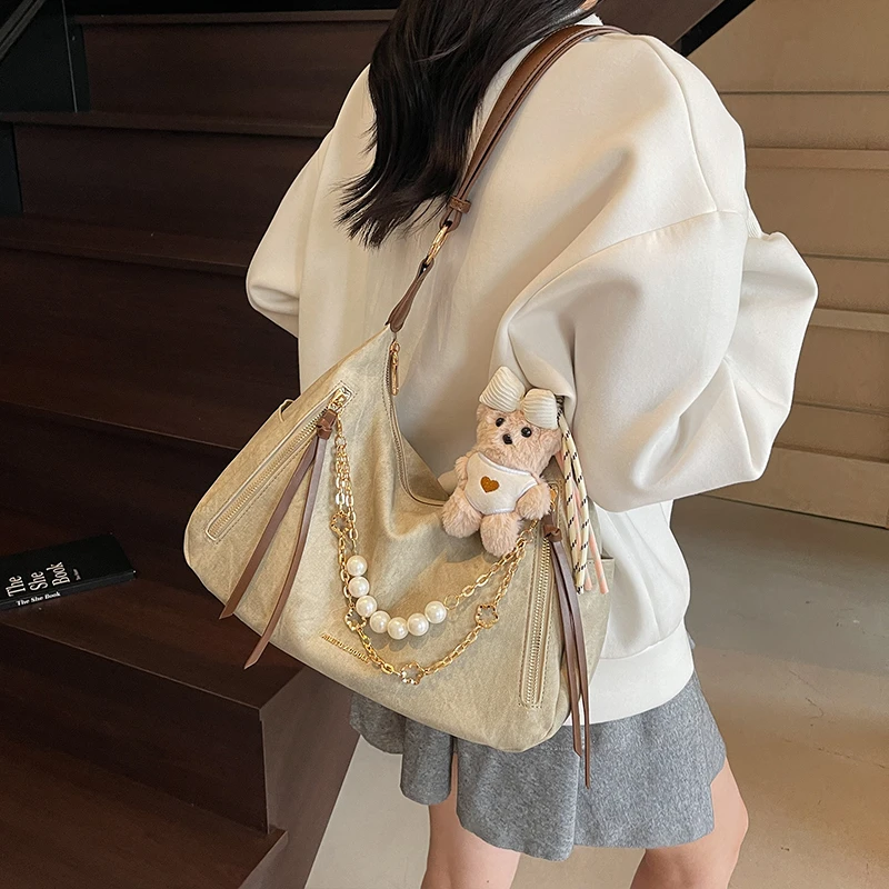 COOLE2025新款潮流百搭大容量单肩托特包复古时尚洋气设计斜挎包