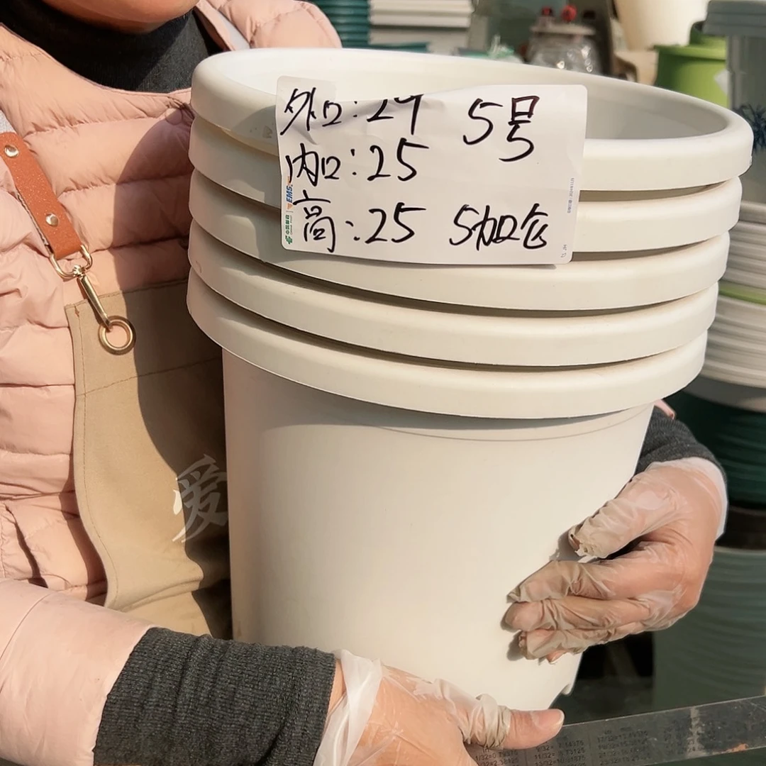 树脂四季盆5#白色5个无托