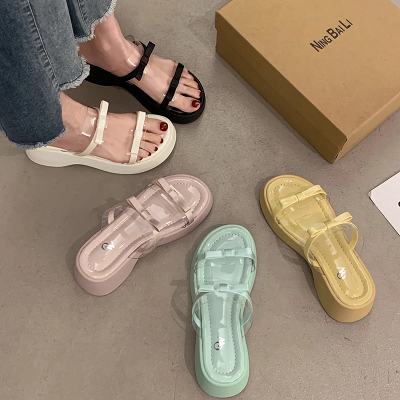 贾不假拖鞋女夏外穿2025新款复古绝美时尚配裙子厚底韩系凉拖鞋春