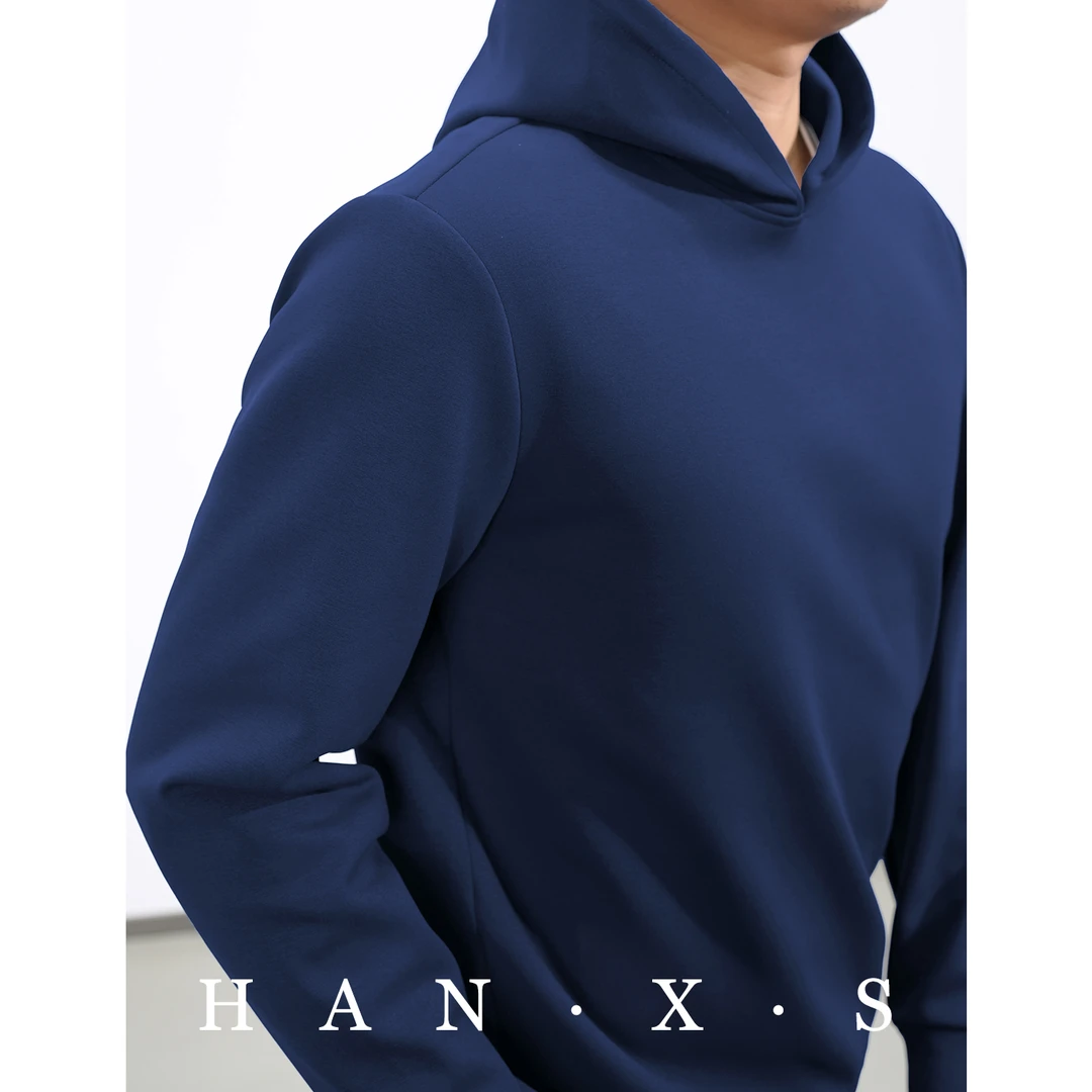 汉小衫降温加绒连帽卫衣秋冬抗皱男棉感时尚休闲通勤长袖运动户外