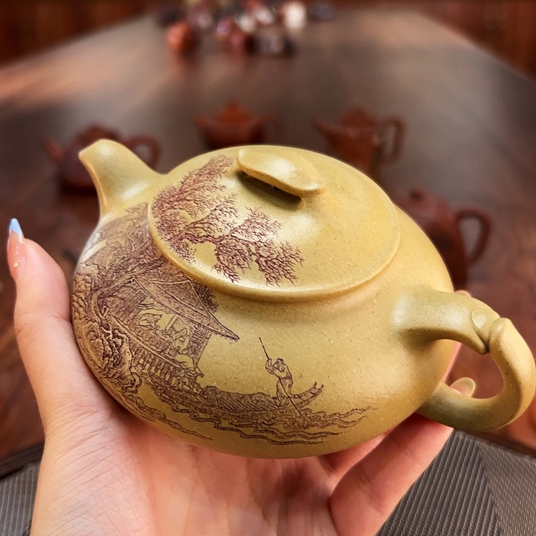 日***心茶壶紫砂寒山雪霁图