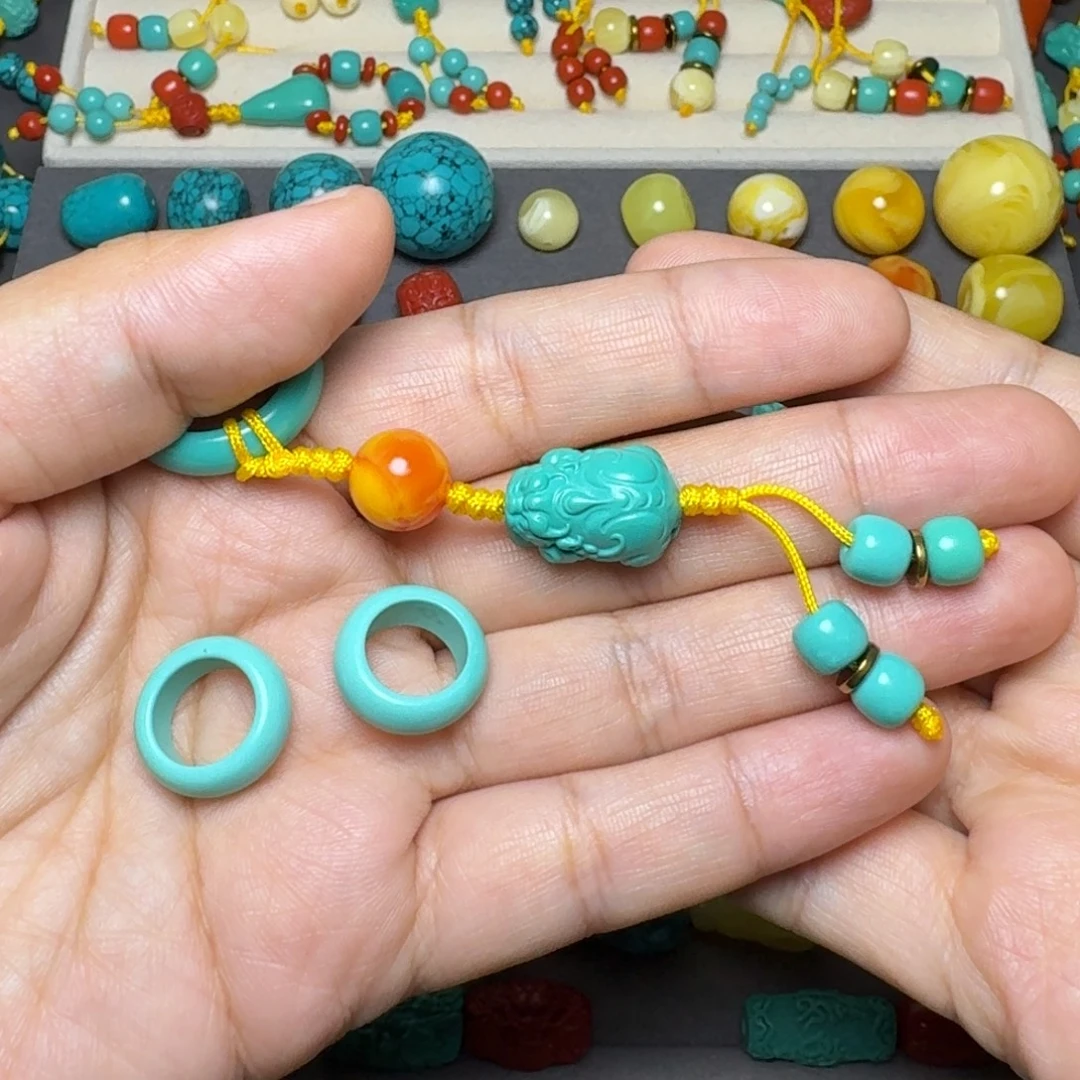 非金属跑环卡10.要2套串好发货，下面圆珠加貔貅