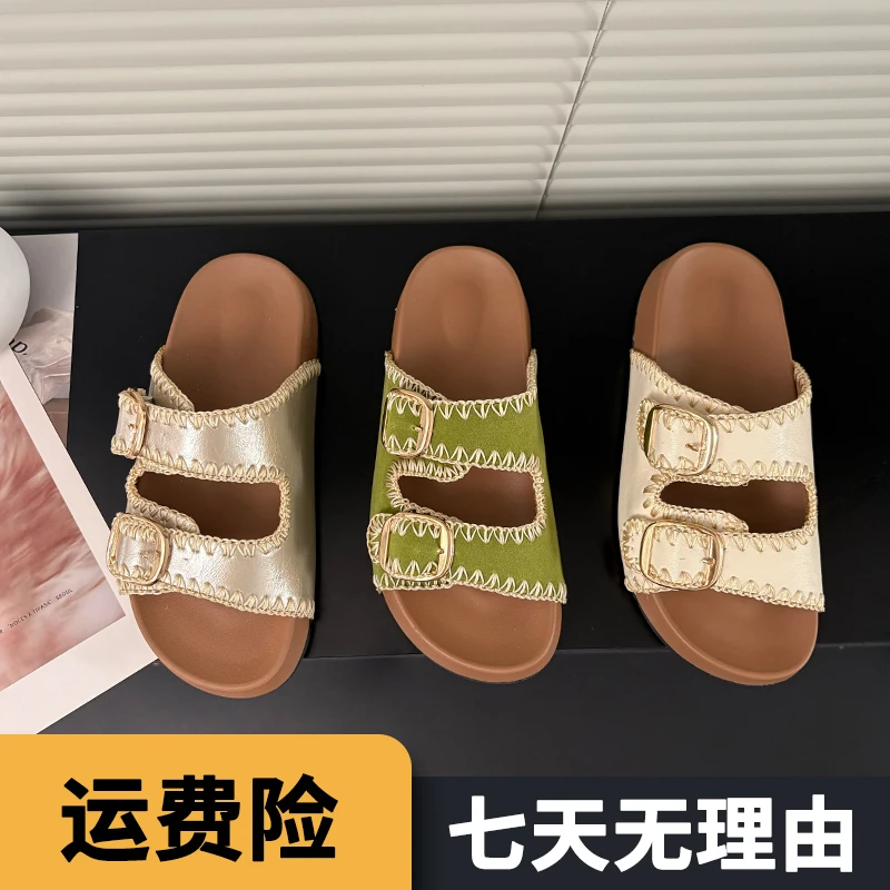 勃肯鞋拖鞋女鞋外穿多巴胺百搭小众轻奢鞋子厚底凉鞋2025新款爆款