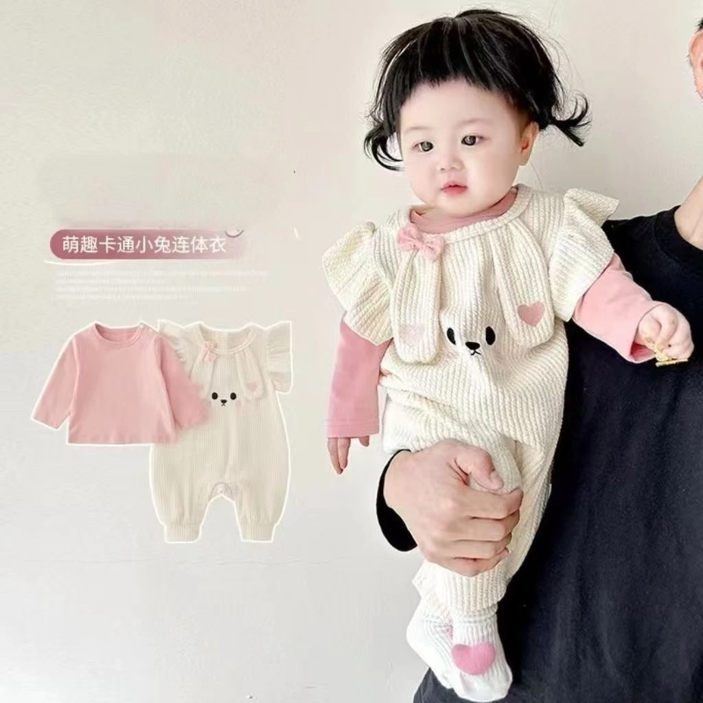 女宝宝春装开春套装背带裤幼儿洋气春季一岁婴儿衣服小月龄两件套