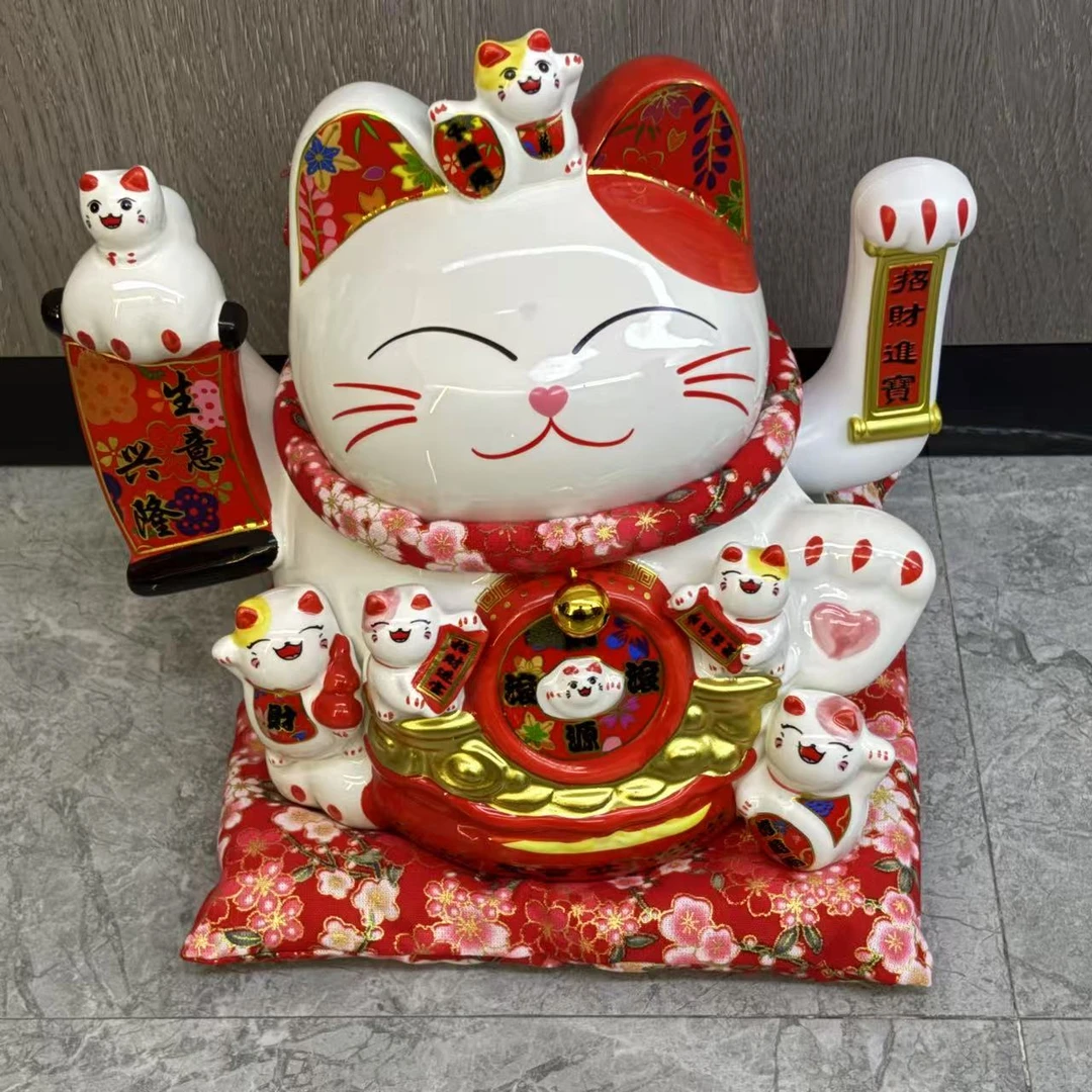 C970招财猫摆件家居玄关摆件开业大吉摆件招财猫 随机