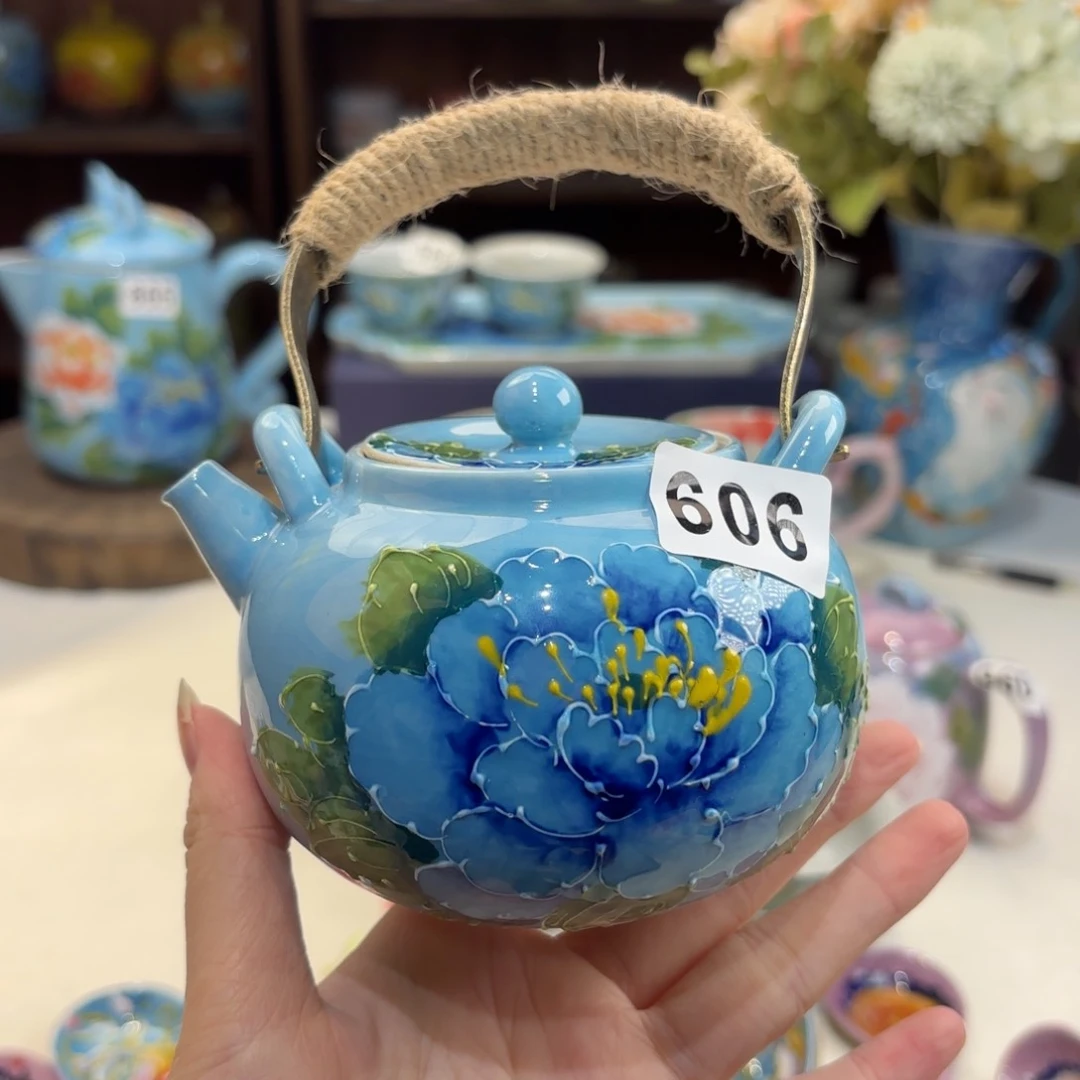 景德镇手绘高温釉下彩陶瓷茶具