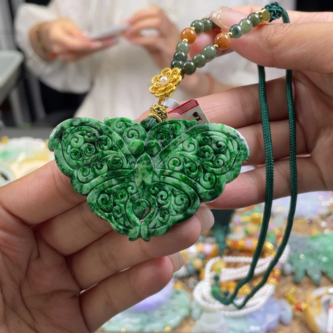 翡翠未镶嵌颈饰代编织