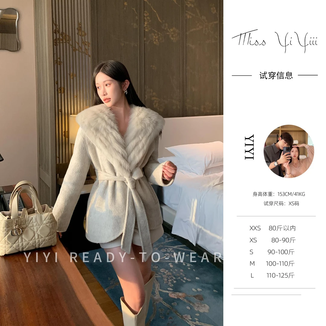 【雪国恋人】<YiYiii>小个子时尚气质双面呢大衣高级开衫外套