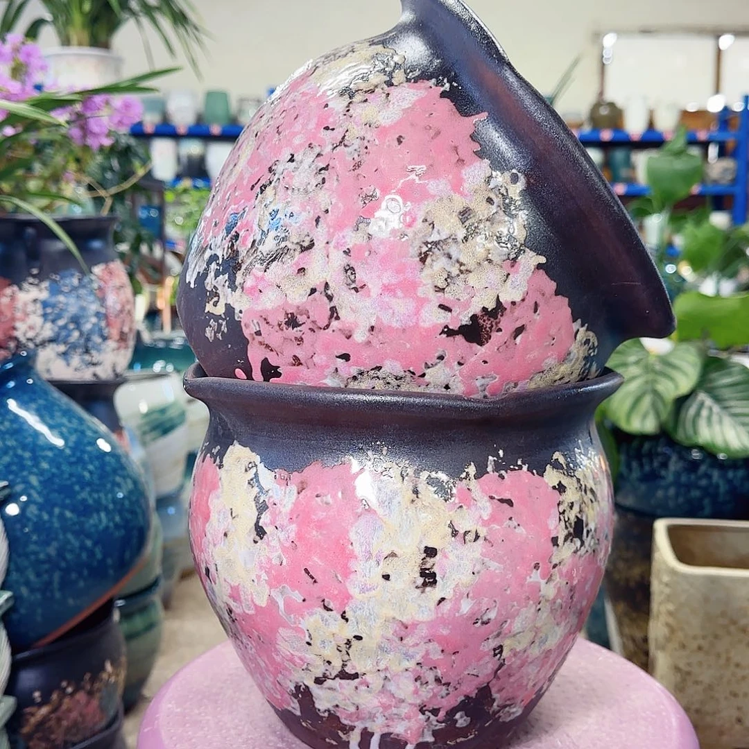 紫砂花盆高18口21