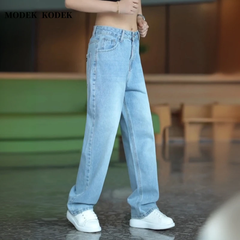 MODEK KODEK时尚潮牌男美式复古牛仔裤秋季新款百搭直筒休闲长裤