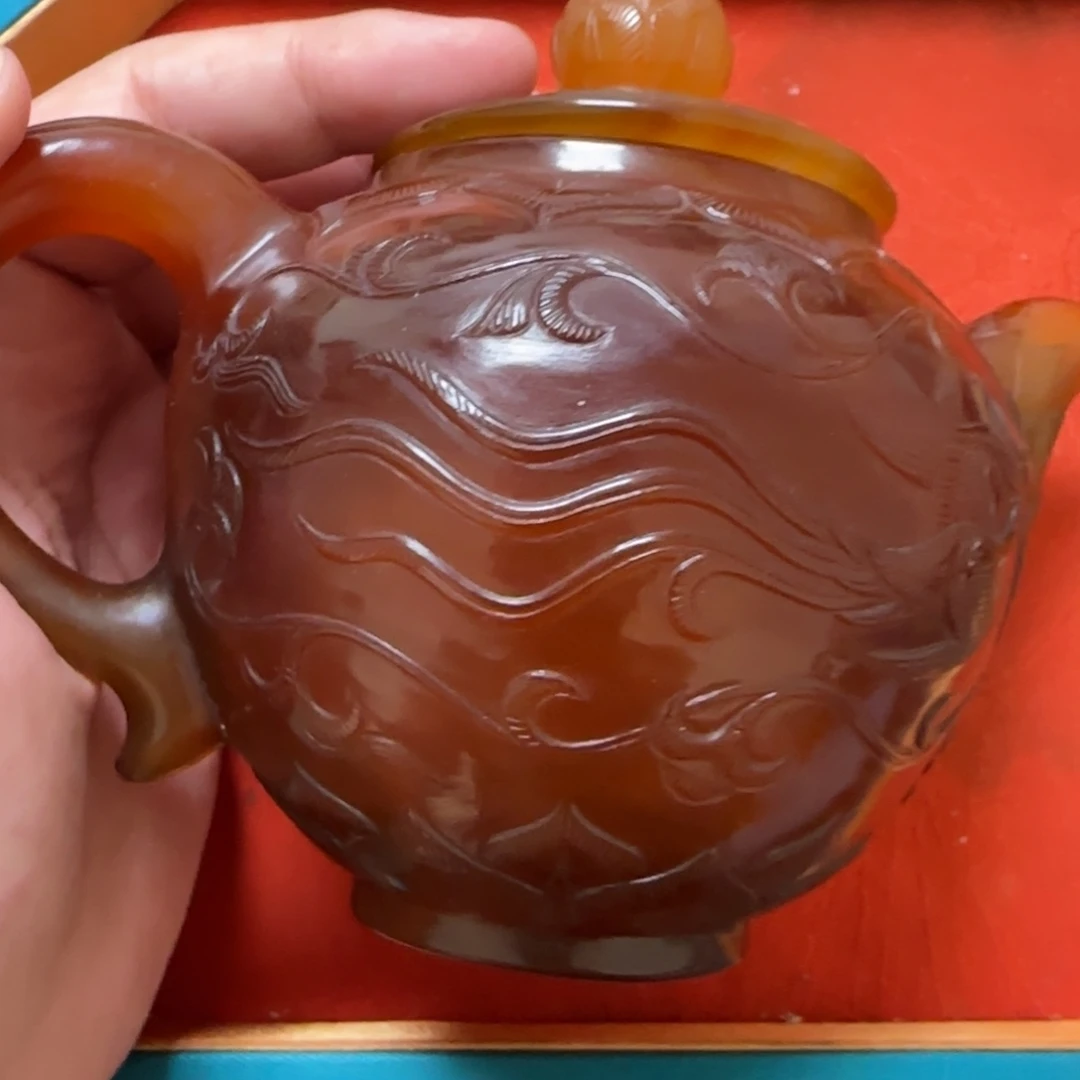 木***颜未镶嵌笔搁玛瑙/玉髓