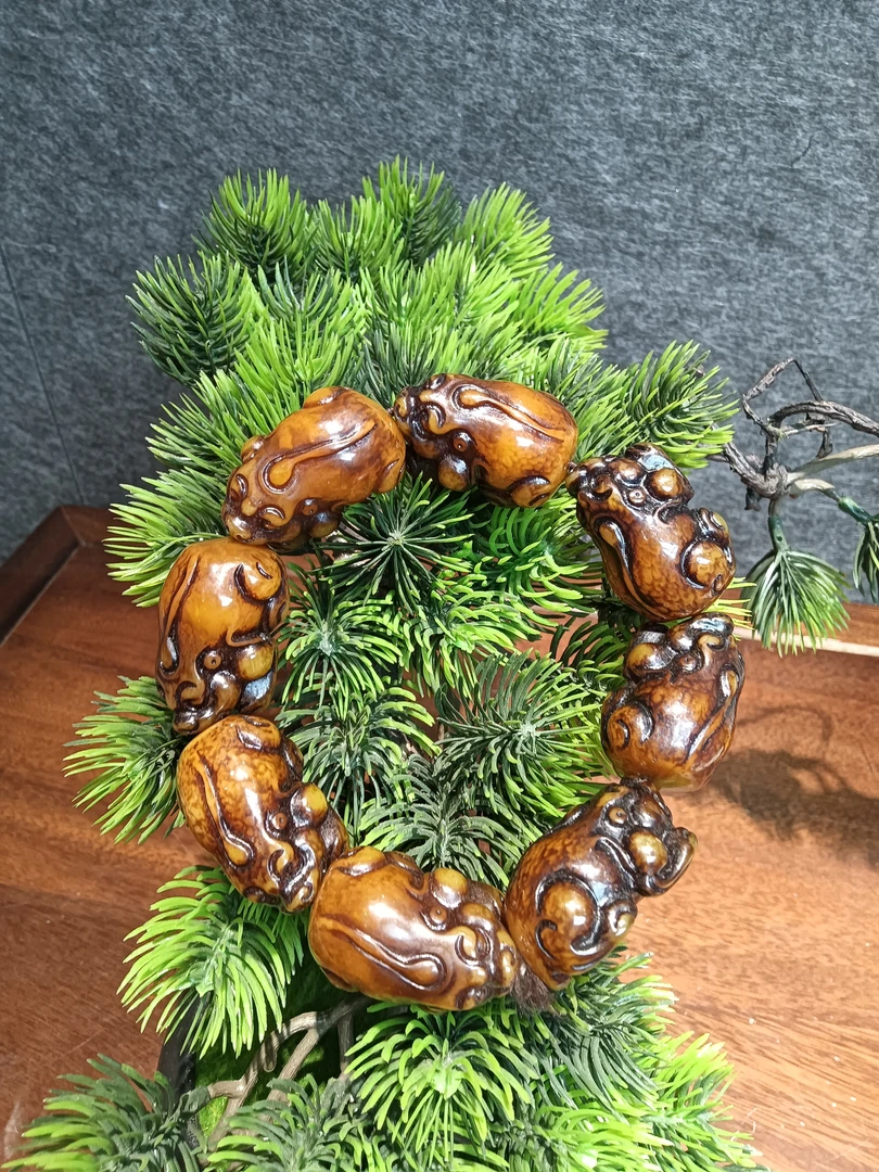 老蜡雕貔貅手串（八方来财）