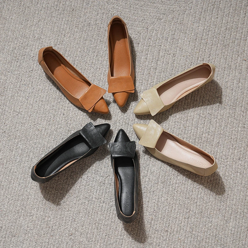 气质女鞋单鞋真皮平底鞋软底中跟软皮鞋浅口妈妈鞋工作鞋百搭皮鞋