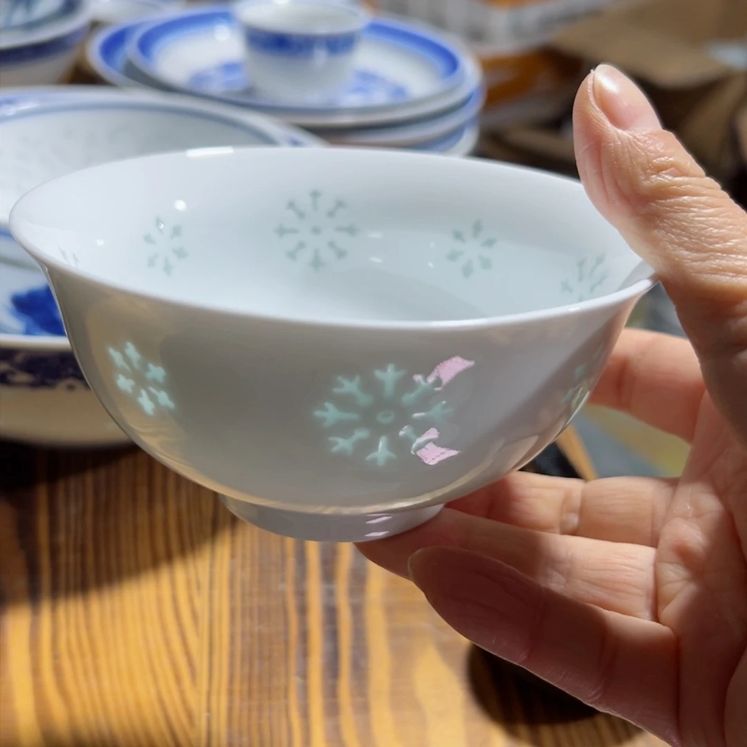 碗5寸雕刻雪花饭碗