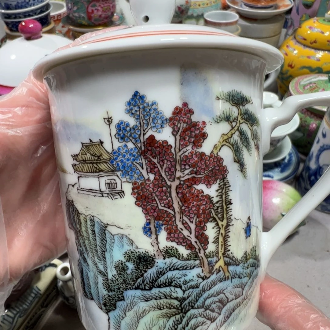 景德镇瓷器工艺品摆件木