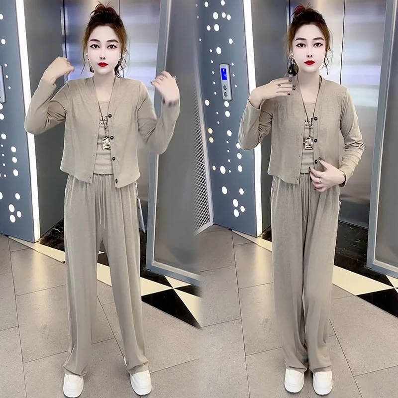 2025秋季新款时尚显瘦气质网红高档洋气女高级百搭宽松大码三件套