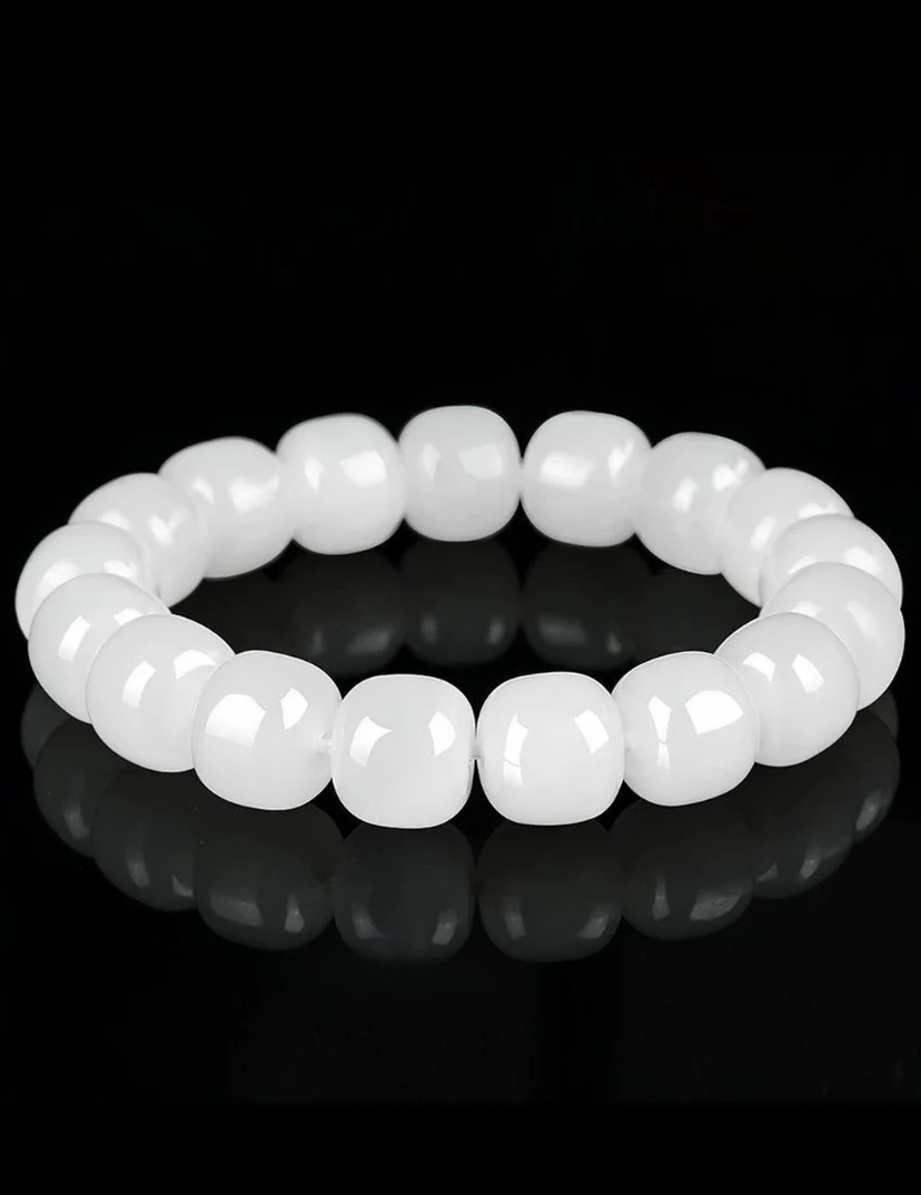 手链 脂白老型珠大手串卡16mm14颗左右 男女均可佩戴