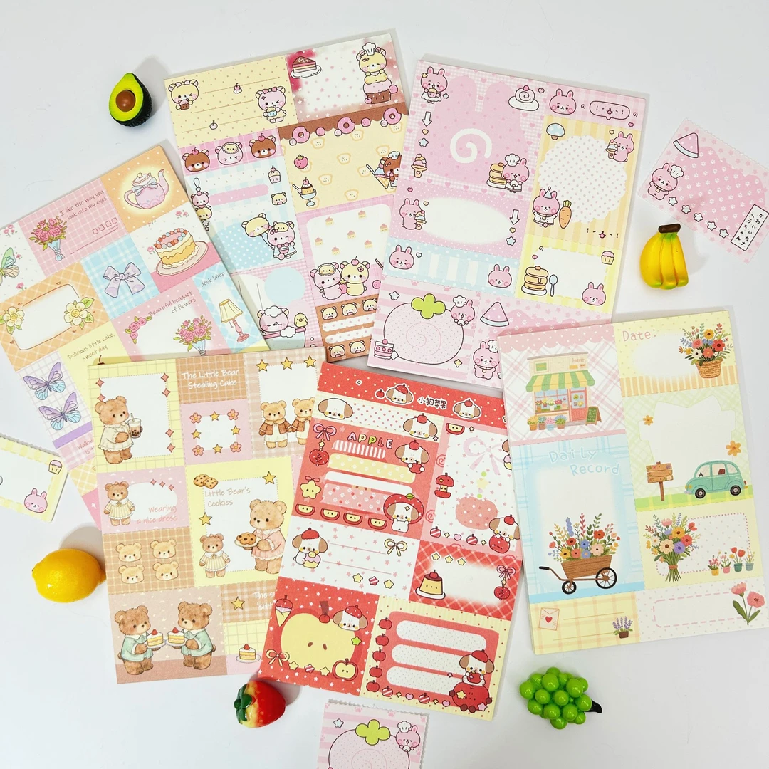 【直邮】茶包饭原创古早可撕拼布便签120g纸10.5x14cm手账20张/本