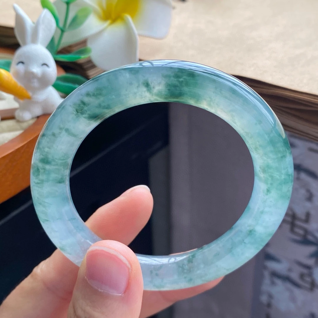 1.26批13585号手镯52.4-10.1-10.3冰飘花圆条！颜色特别深邃浓郁