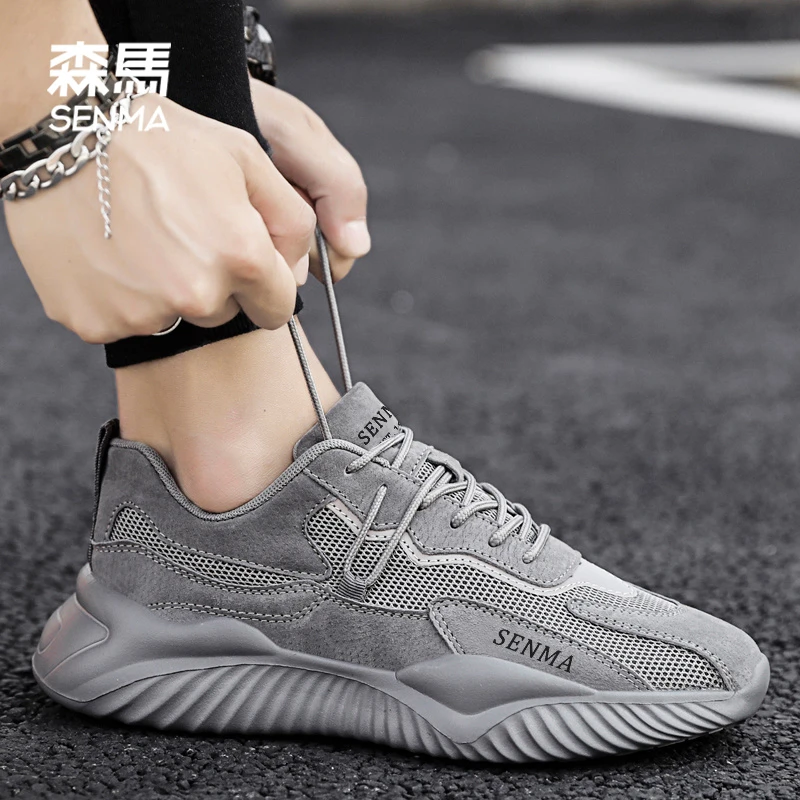 森马男鞋2025款冬季网面鞋软面防臭运动鞋男款防滑薄款工作鞋男