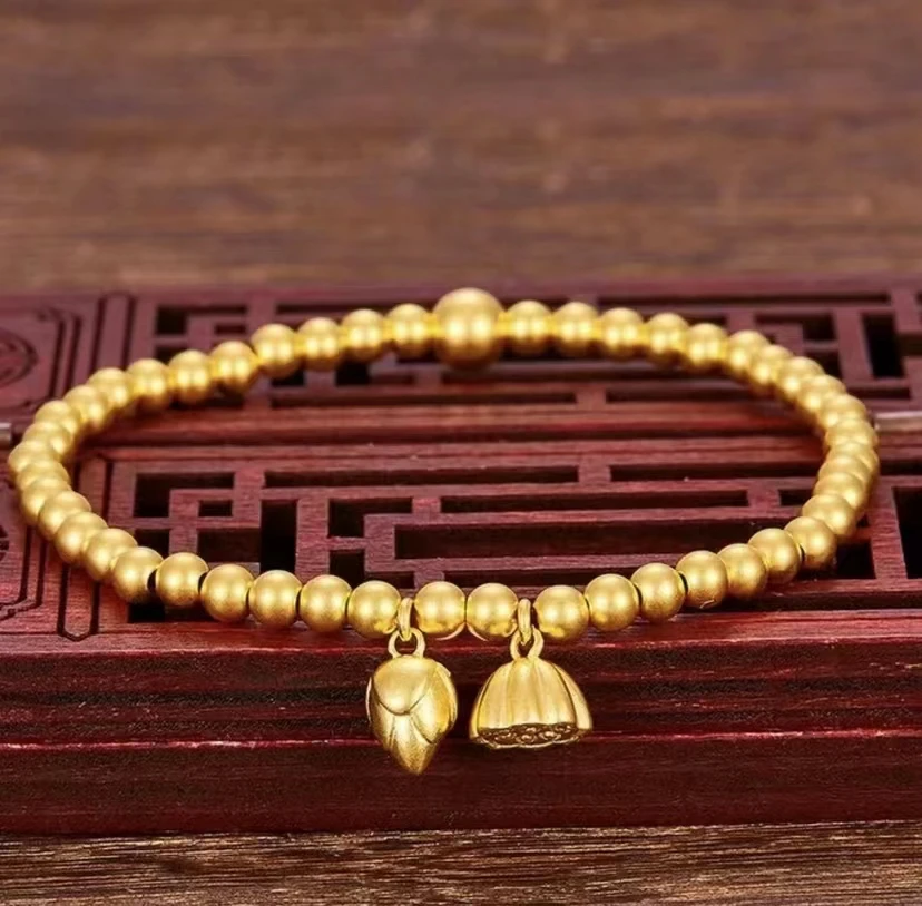 【中国金行甄选】大气轻奢高端精美国潮简约 两世欢合金手链