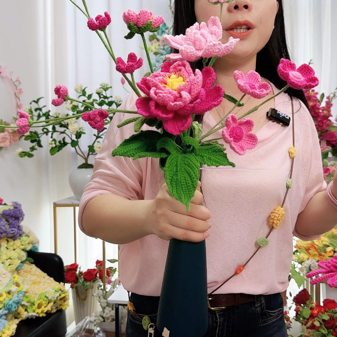 莱赛尔纤维棉手工钩织花束