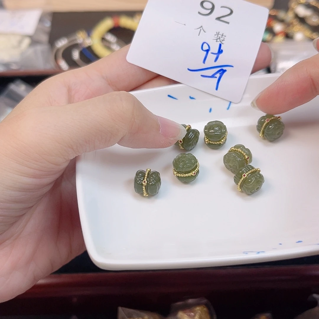 水晶珠宝半成品银S925镀金镶嵌92 。