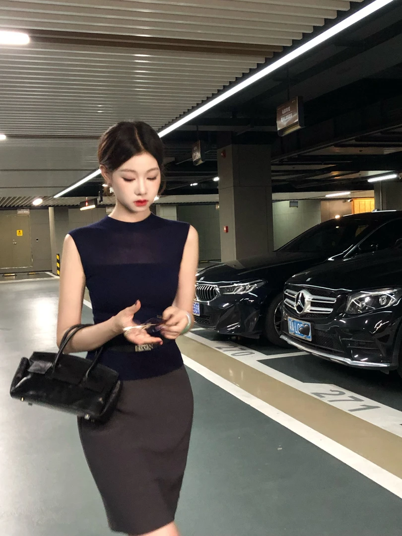 EIA一尧【金秘书为何那样】气质高智姐感上衣+中半裙显瘦知性ins风