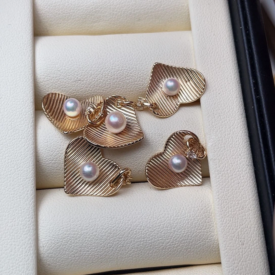 银S925镶嵌吊坠(不含链)海水珍珠随机发