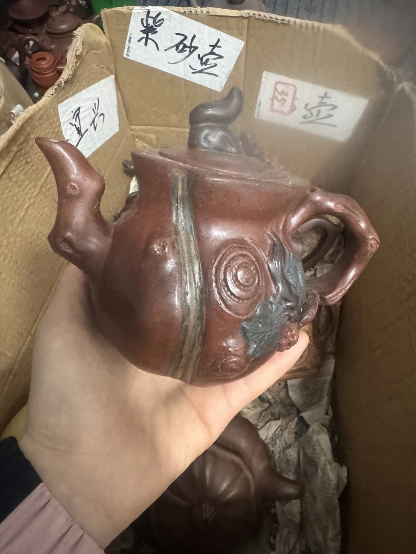 宜兴紫砂壶纯手工树桩壶原矿老紫泥经典茶具宝瓶