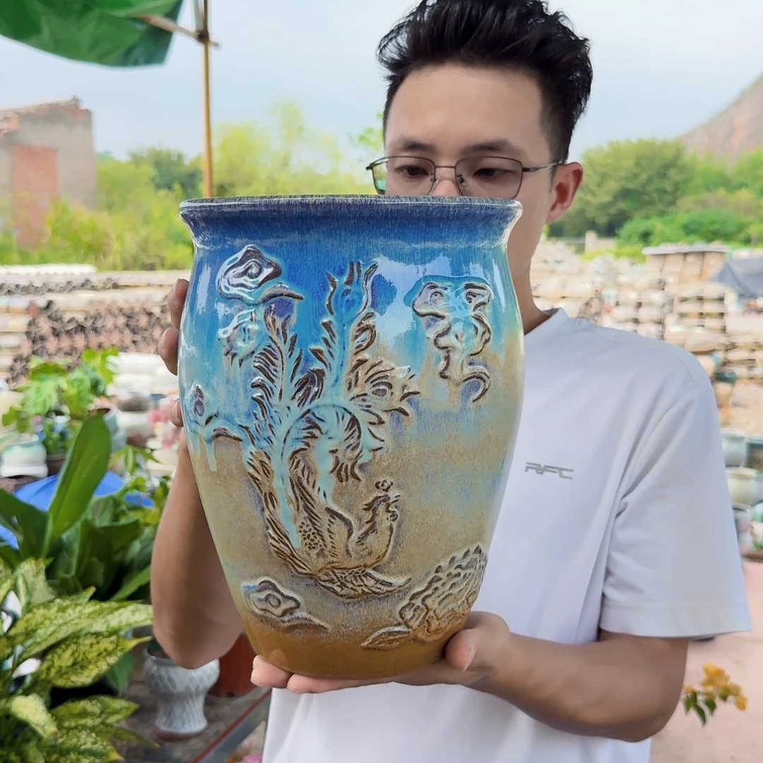 紫砂花盆口20高27.5（一个凤凰黄