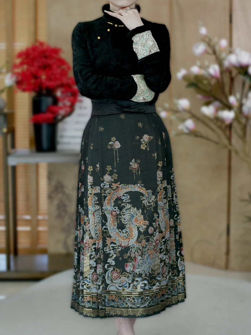 东宫【玲珑】八分新款汉服国风女士小个显瘦日常百搭休闲国风马面裙