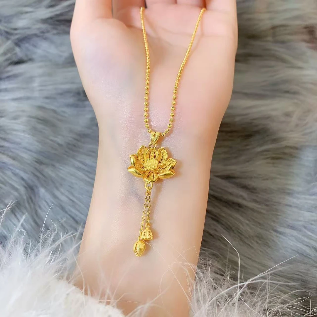 【伟新源】足金999 古法工艺 莲花两世欢5.89克（不含链）